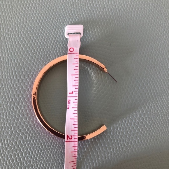 Free Press Pink-Gold-Rhinestone Big Hoops Earrings - Picture 8 of 9